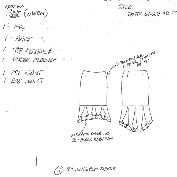 Anna Huling Asymmetrical Flamenco-Inspired Chocolate Linen Flounce Skirt - Picture 7 of 14